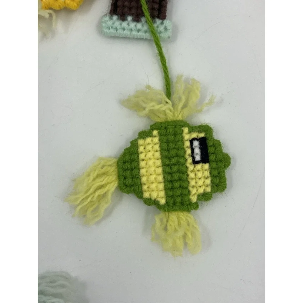 Vintage Going Fishing Plastic Canvas Baby Nursery Mobile Complete